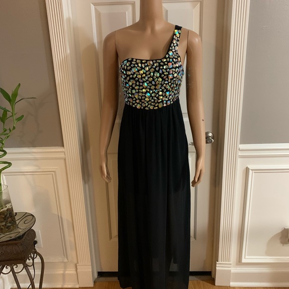 Women’s junior one off shoulder black dress size S - Picture 4 of 11